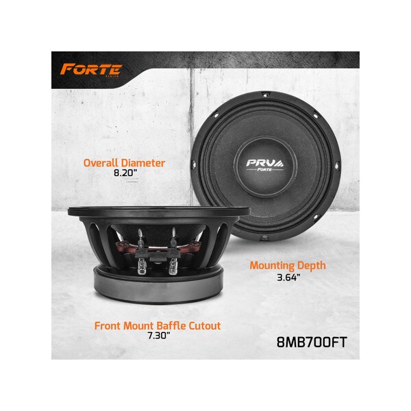 Main product image for PRV Audio 8MB700FT Forte Series 8" Midbass Speaker 8 Ohm294-3540